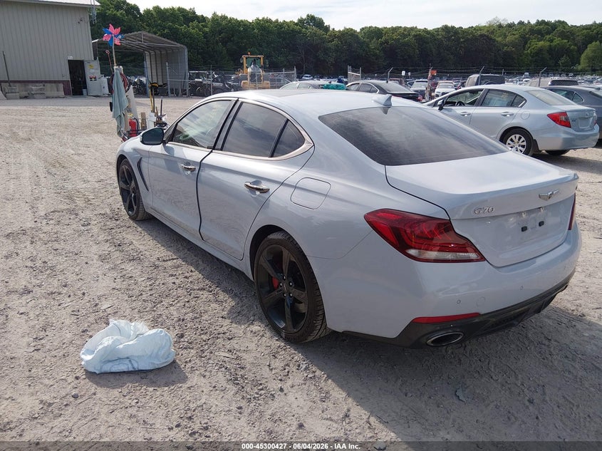 2019 Genesis G70 VIN KMTG34LE9KU026145 IAAI salvage auction — RIGHT FRONT, Salvage Title, sold $5,550 on 2026-07-22 (photo 3)