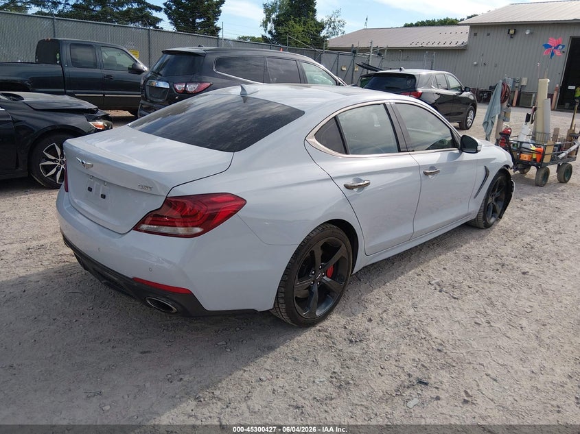 2019 Genesis G70 VIN KMTG34LE9KU026145 IAAI salvage auction — RIGHT FRONT, Salvage Title, sold $5,550 on 2026-07-22 (photo 4)