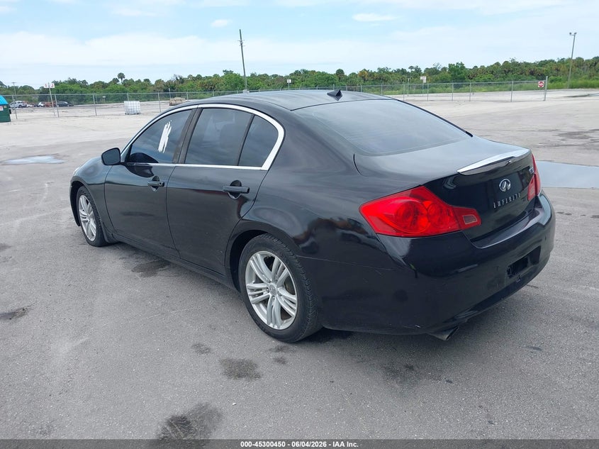 2012 Infiniti G VIN JN1CV6AP4CM626518 IAAI salvage auction — LEFT FRONT, Salvage Title, sold $325 on 2026-07-22 (photo 3)