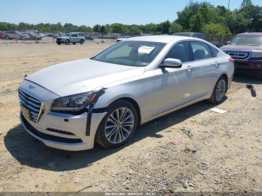 2015 Hyundai Genesis VIN KMHGN4JEXFU082091 IAAI salvage auction — RIGHT FRONT, Salvage Title, sold $2,400 on 2026-07-13 (photo 2)
