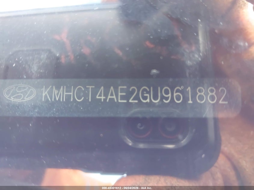 2016 Hyundai Accent VIN KMHCT4AE2GU961882 IAAI salvage auction — FRONT END, Salvage Title, sold $225 on 2026-07-21 (photo 9)