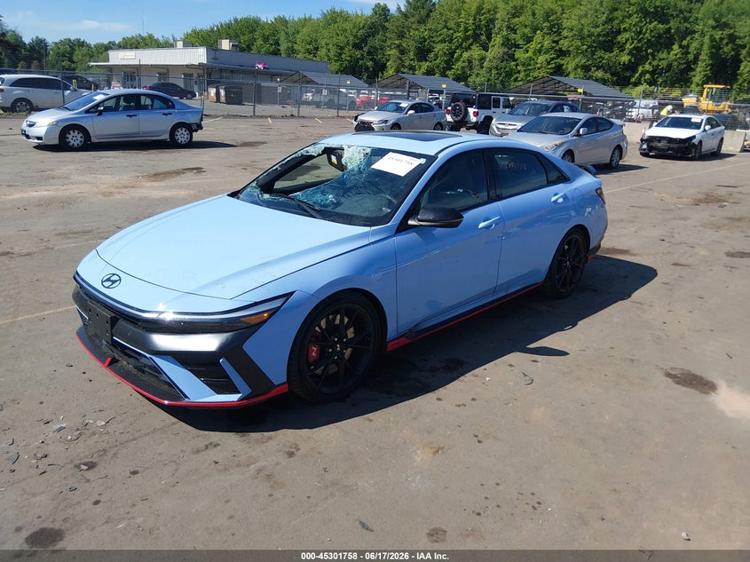 2025 Hyundai Elantra n VIN KMHLW4DKXSU035439 IAAI salvage auction — ROOF, Wait Title, sold $11,000 on 2026-08-16 (photo 2)