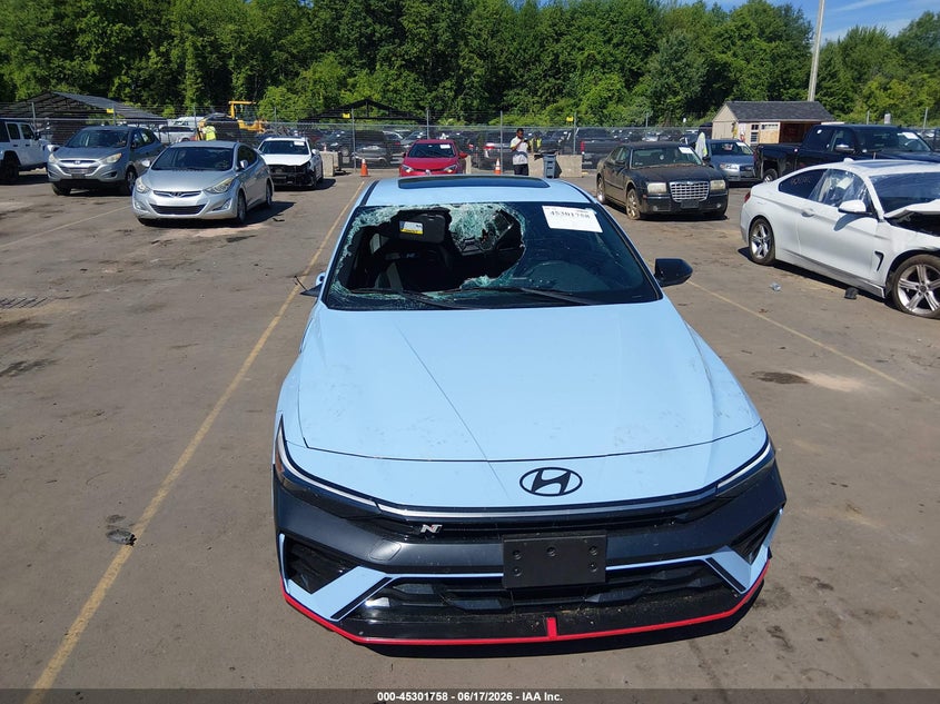 2025 Hyundai Elantra n VIN KMHLW4DKXSU035439 IAAI salvage auction — ROOF, Wait Title, sold $11,000 on 2026-08-16 (photo 6)