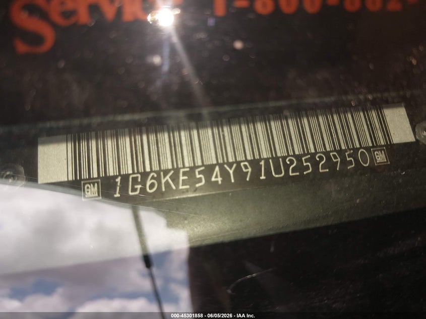 2001 Cadillac De ville VIN 1G6KE54Y91U252950 IAAI salvage auction — NORMAL WEAR, Clear (New York), sold $450 on 2026-07-08 (photo 9)