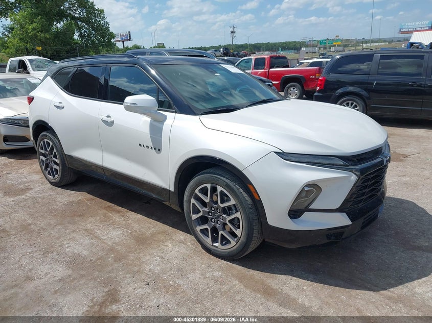 2023 Chevrolet Blazer VIN 3GNKBERS2PS176661 IAAI salvage auction — FRONT END, Salvage (Oklahoma), sold $8,700 on 2026-07-29 (photo 1)