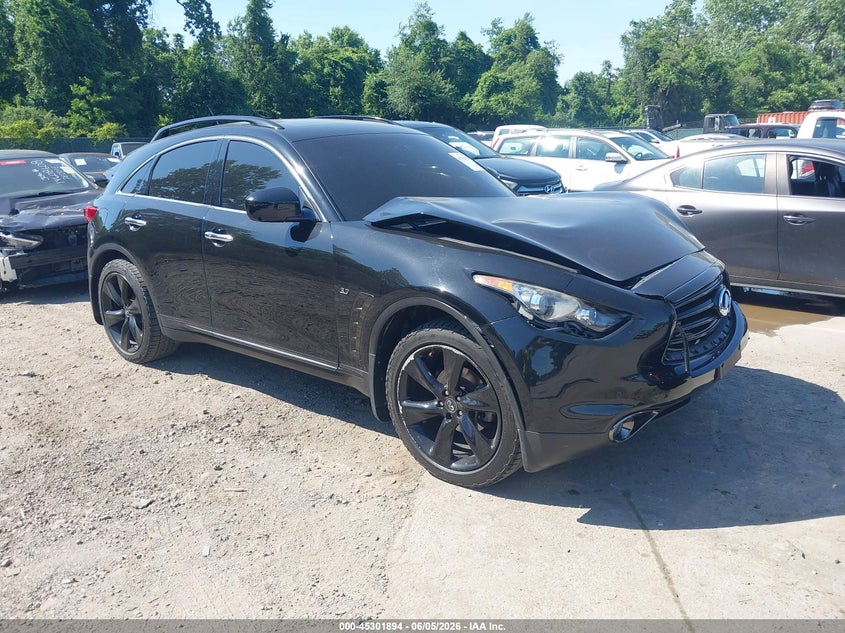 2015 Infiniti Qx70 VIN JN8CS1MW1FM481443 IAAI salvage auction — FRONT END, Salvage Title, sold $2,100 on 2026-07-16 (photo 1)