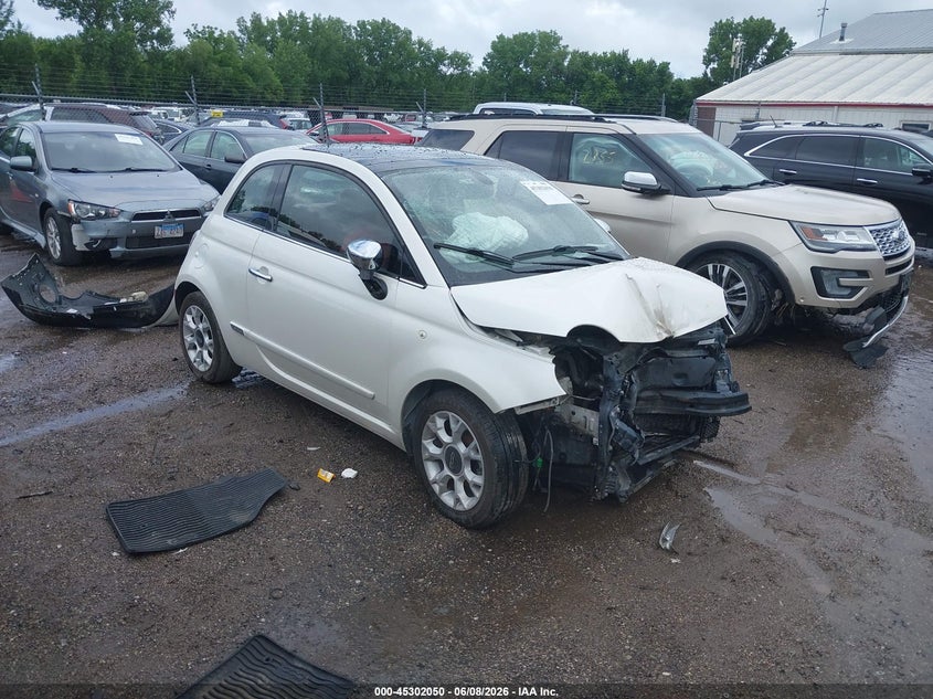 2017 Fiat 500 VIN 3C3CFFCR4HT544013 IAAI salvage auction — FRONT END, Salvage (Iowa), sold $350 on 2026-07-29 (photo 1)