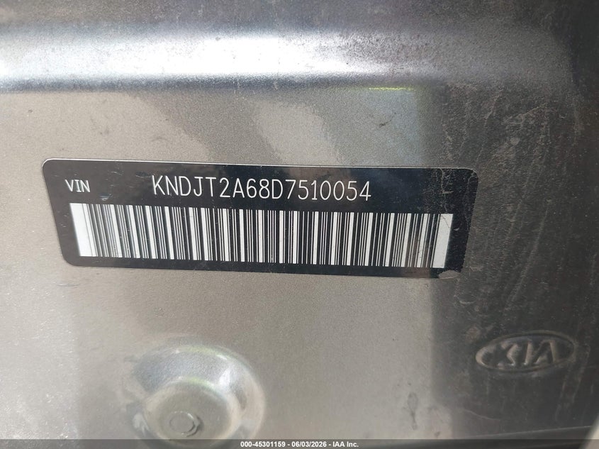 2013 Kia Soul VIN KNDJT2A68D7510054 IAAI salvage auction — NORMAL WEAR, Clear (Washington), sold $350 on 2026-07-28 (photo 9)