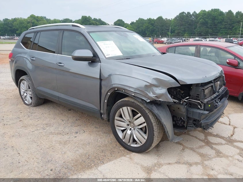 2019 Volkswagen Atlas VIN 1V2WR2CA2KC605136 IAAI salvage auction — FRONT END, Salvage (North Carolina), sold $3,975 on 2026-07-27 (photo 1)