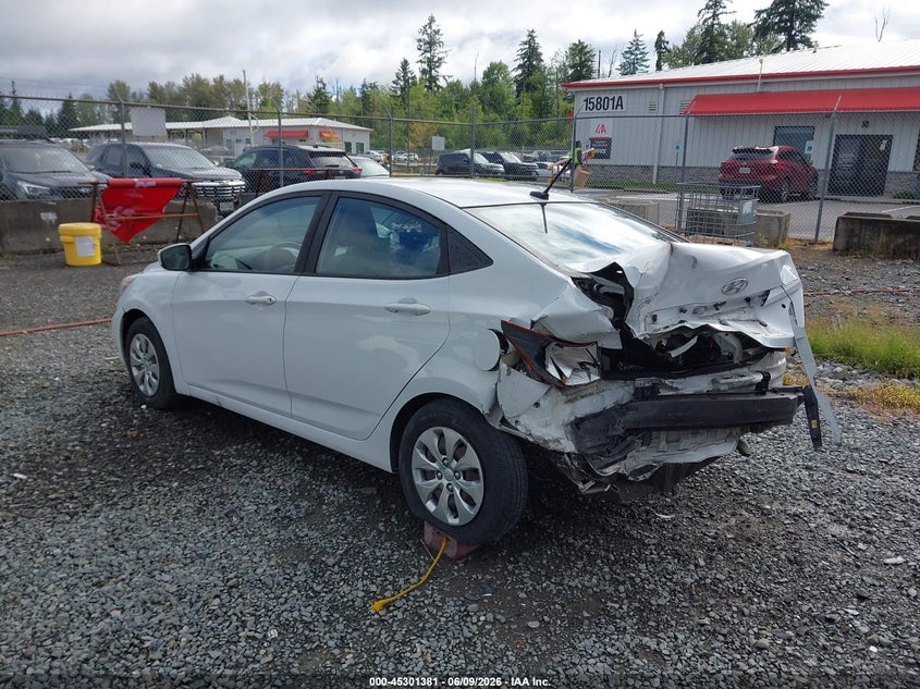 2017 Hyundai Accent VIN KMHCT4AE4HU362452 IAAI salvage auction — REAR END, Salvage Title, sold $1,100 on 2026-07-22 (photo 3)