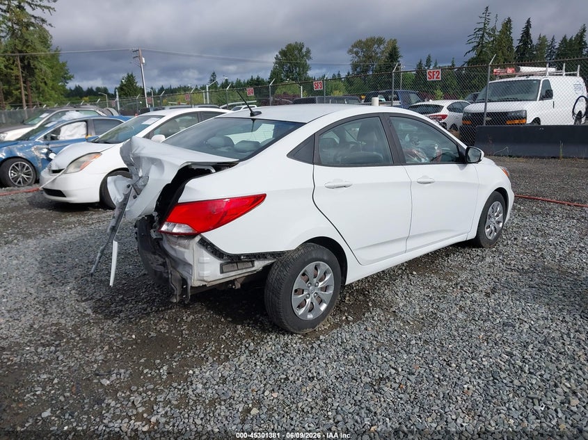 2017 Hyundai Accent VIN KMHCT4AE4HU362452 IAAI salvage auction — REAR END, Salvage Title, sold $1,100 on 2026-07-22 (photo 4)