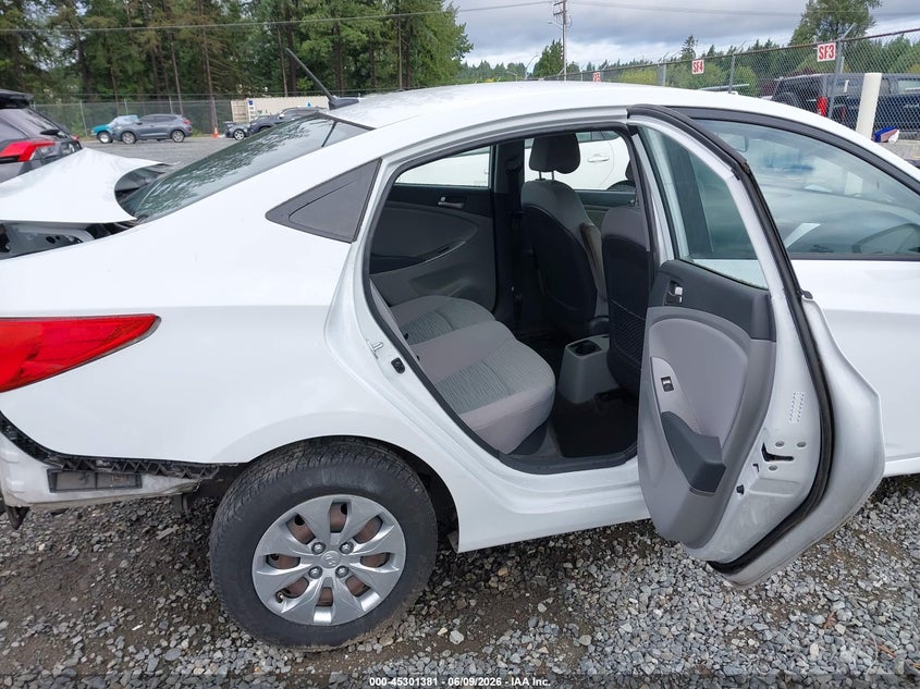 2017 Hyundai Accent VIN KMHCT4AE4HU362452 IAAI salvage auction — REAR END, Salvage Title, sold $1,100 on 2026-07-22 (photo 8)