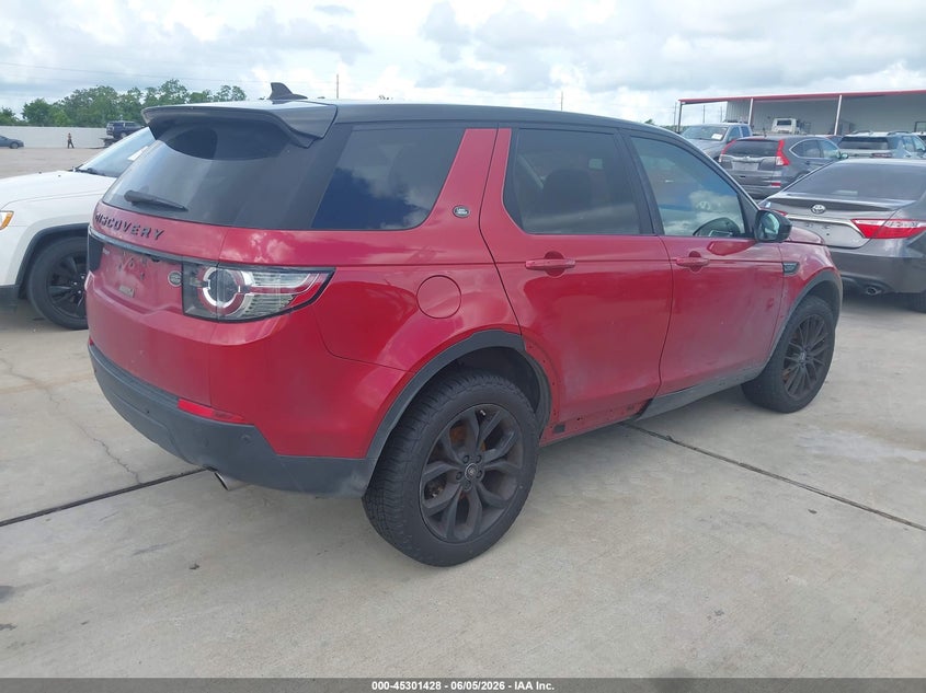 2016 Land rover Discovery sport VIN SALCR2BG8GH587125 IAAI salvage auction — NORMAL WEAR, Original (Texas), sold $1,050 on 2026-07-10 (photo 4)