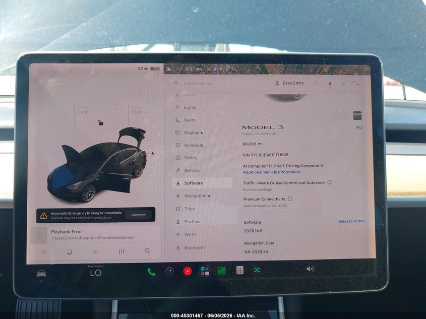 2018 Tesla Model 3 VIN 5YJ3E1EA6JF171635 IAAI salvage auction — RIGHT SIDE, Salvage Title, sold $2,850 on 2026-07-23 (photo 7)
