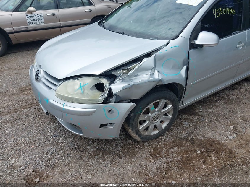 2009 Volkswagen Golf VIN WVWDA71K49W141218 IAAI salvage auction — LEFT FRONT, Clear (Indiana), sold $200 on 2026-07-15 (photo 6)