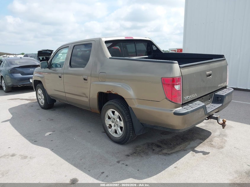 2009 Honda Ridgeline VIN 2HJYK16439H500249 IAAI salvage auction — FRONT END, Certificate Of Title (Nebraska), sold $1,100 on 2026-07-09 (photo 3)
