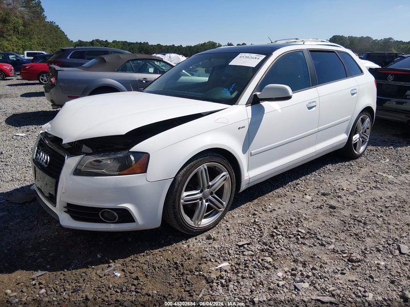 2012 Audi A3 VIN WAUKJAFM8CA091990 IAAI salvage auction — RIGHT FRONT, Salvage Title, sold $1,050 on 2026-07-14 (photo 2)