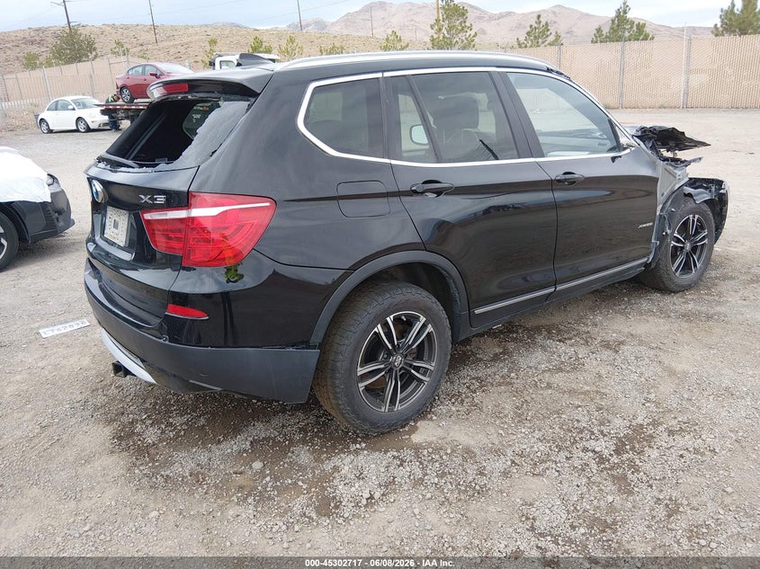2012 BMW X3 VIN 5UXWX5C51CL725442 IAAI salvage auction — RIGHT FRONT, Salvage Title, sold $425 on 2026-07-10 (photo 4)