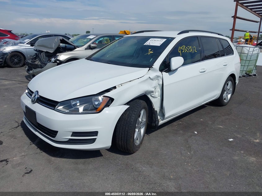 2015 Volkswagen Golf sportsvan VIN 3VWCA7AUXFM515918 IAAI salvage auction — LEFT FRONT, Salvage Title, sold $600 on 2026-07-10 (photo 2)