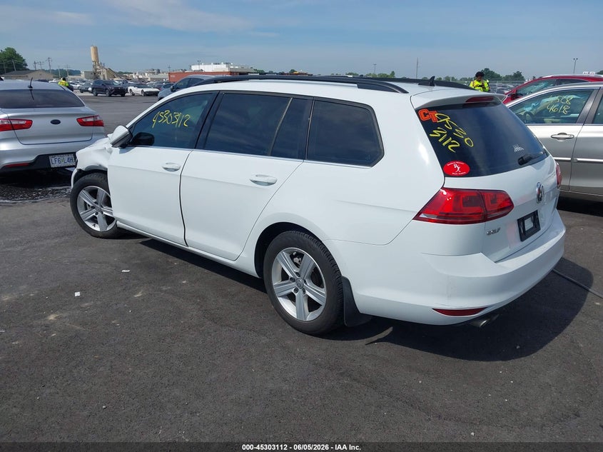 2015 Volkswagen Golf sportsvan VIN 3VWCA7AUXFM515918 IAAI salvage auction — LEFT FRONT, Salvage Title, sold $600 on 2026-07-10 (photo 3)