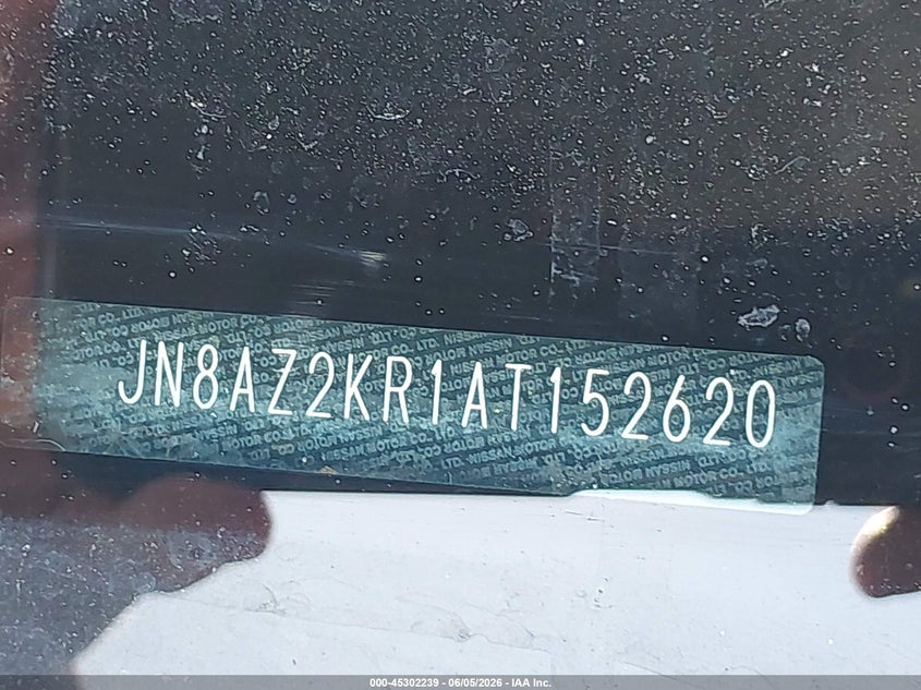2010 Nissan Cube VIN JN8AZ2KR1AT152620 IAAI salvage auction — LEFT REAR, Clear (Indiana), sold $425 on 2026-07-09 (photo 9)
