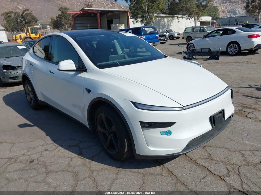 2026 Tesla Model y VIN 7SAYGDED3TF408356 IAAI salvage auction — LEFT FRONT, Salvage (California), sold $22,050 on 2026-07-27 (photo 1)