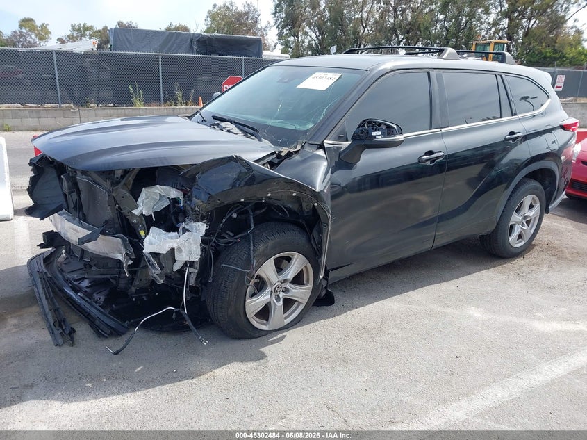 2021 Toyota Highlander VIN 5TDZZRAH3MS080466 IAAI salvage auction — FRONT END, Salvage Title, sold $25 on 2026-07-30 (photo 2)