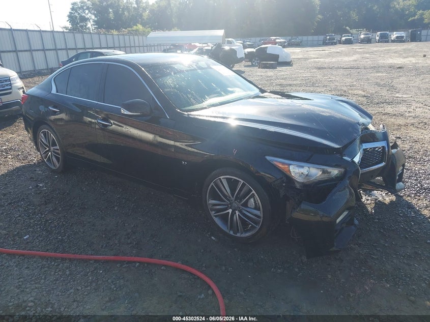 2014 Infiniti Q50 VIN JN1BV7AR6EM696057 IAAI salvage auction — FRONT END, Salvage Title, sold $1,125 on 2026-07-13 (photo 1)