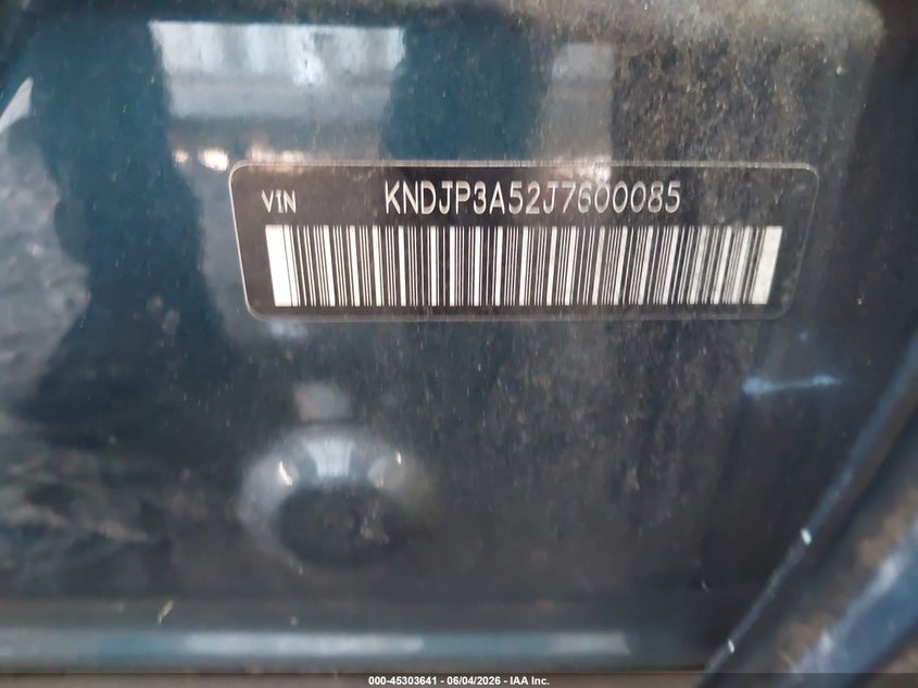 2018 Kia Soul VIN KNDJP3A52J7600085 IAAI salvage auction — LEFT FRONT, Salvage Title, sold $2,200 on 2026-07-12 (photo 9)
