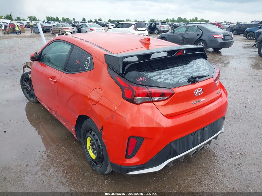 2019 Hyundai Veloster VIN KMHTH6AB1KU009385 IAAI salvage auction — FRONT END, Salvage Title, sold $1,600 on 2026-07-29 (photo 3)