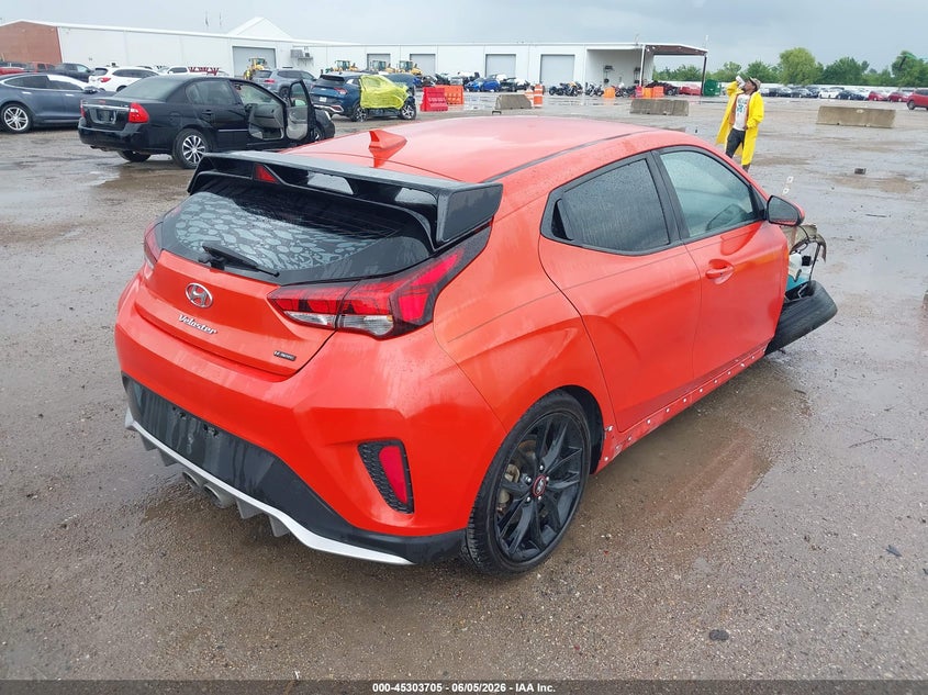 2019 Hyundai Veloster VIN KMHTH6AB1KU009385 IAAI salvage auction — FRONT END, Salvage Title, sold $1,600 on 2026-07-29 (photo 4)