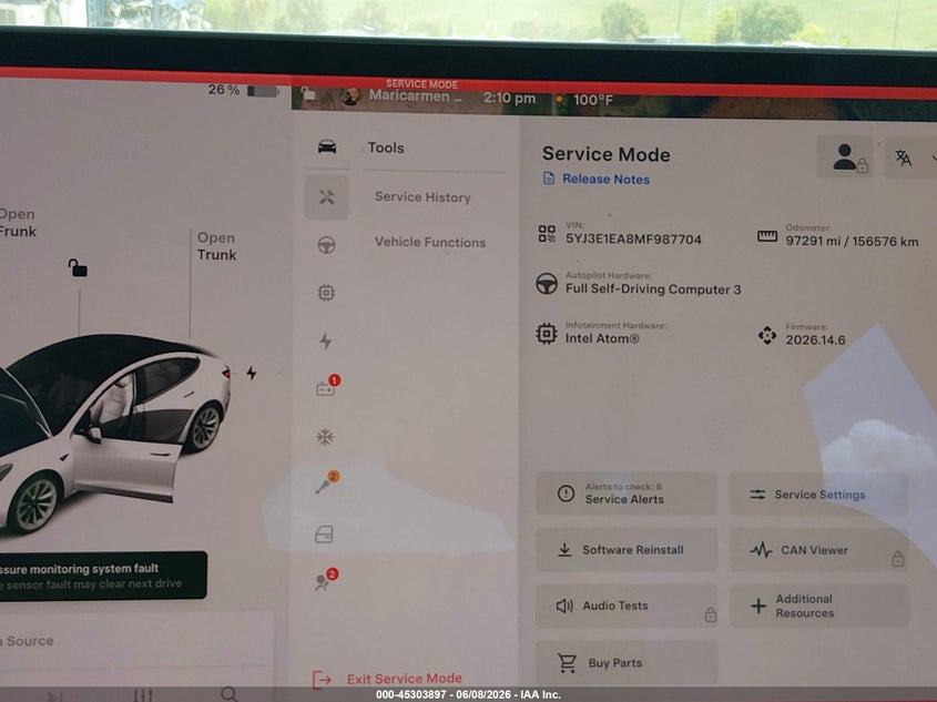 2021 Tesla Model 3 VIN 5YJ3E1EA8MF987704 IAAI salvage auction — RIGHT SIDE, Salvage Title, sold $4,900 on 2026-07-16 (photo 7)