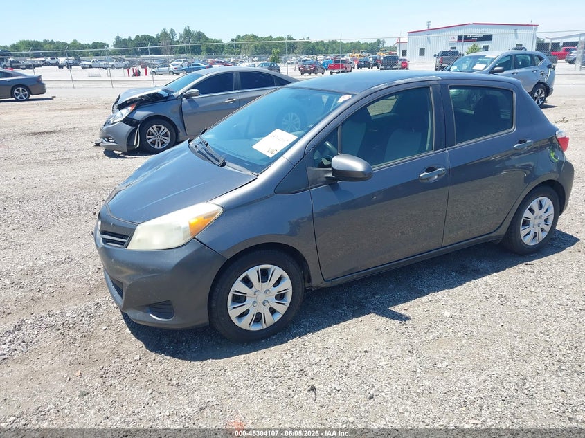 2012 Toyota Yaris VIN JTDKTUD39CD537457 IAAI salvage auction — RIGHT FRONT, Salvage Title, sold $1,100 on 2026-07-09 (photo 2)