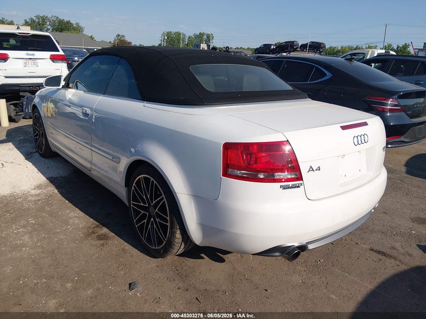 2008 Audi A4 VIN WAUEF48H88K013551 IAAI salvage auction — RIGHT SIDE, Salvage (Ohio), sold $975 on 2026-07-14 (photo 3)