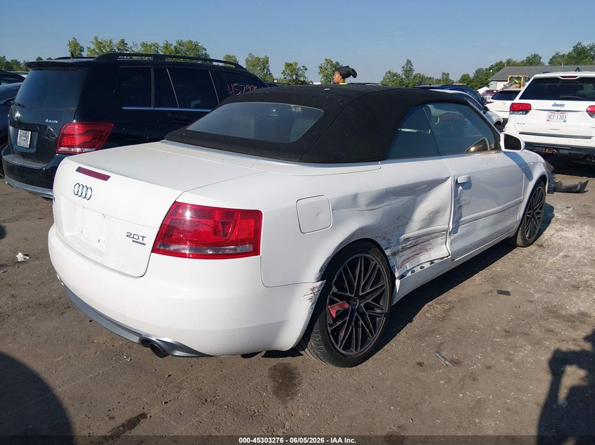 2008 Audi A4 VIN WAUEF48H88K013551 IAAI salvage auction — RIGHT SIDE, Salvage (Ohio), sold $975 on 2026-07-14 (photo 4)