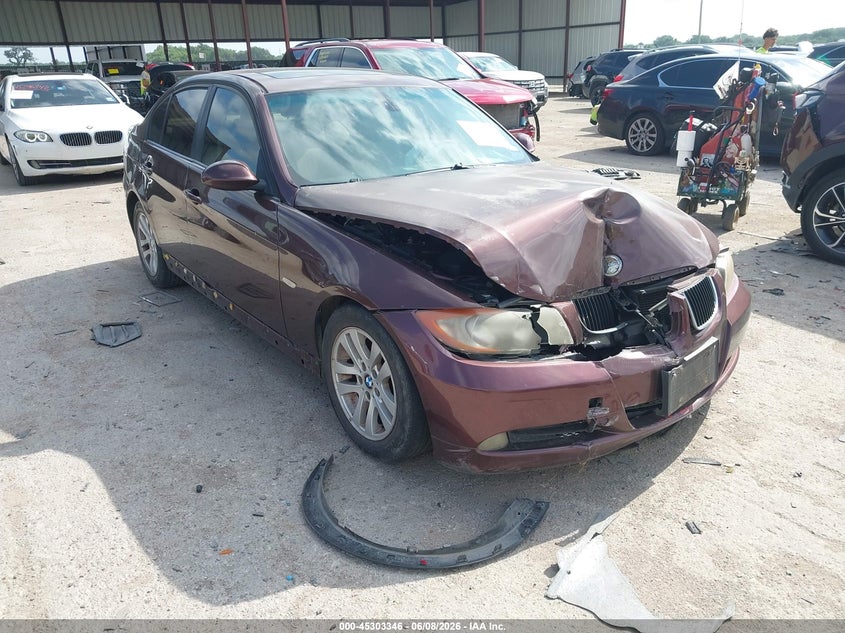 2006 BMW 3er VIN WBAVB17586NK34130 IAAI salvage auction — FRONT END, Salvage (Texas), sold $525 on 2026-07-14 (photo 1)