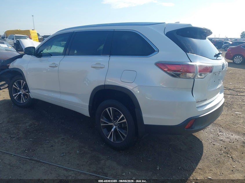 2016 Toyota Highlander VIN 5TDKKRFH3GS164502 IAAI salvage auction — FRONT END, Salvage Title, sold $2,750 on 2026-07-22 (photo 3)