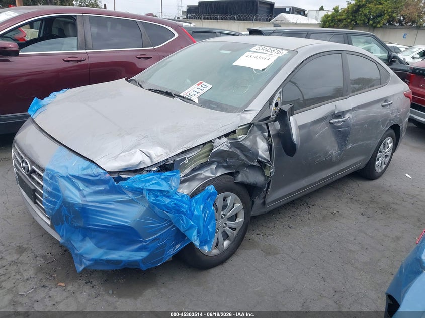 2022 Hyundai Accent VIN 3KPC24A6XNE182905 IAAI salvage auction — LEFT SIDE, Salvage Title, sold $1,350 on 2026-07-29 (photo 2)