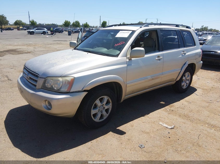 2002 Toyota Highlander VIN JTEGF21A920031536 IAAI salvage auction — NORMAL WEAR, App For Dup Clear (California), sold $350 on 2026-07-08 (photo 2)