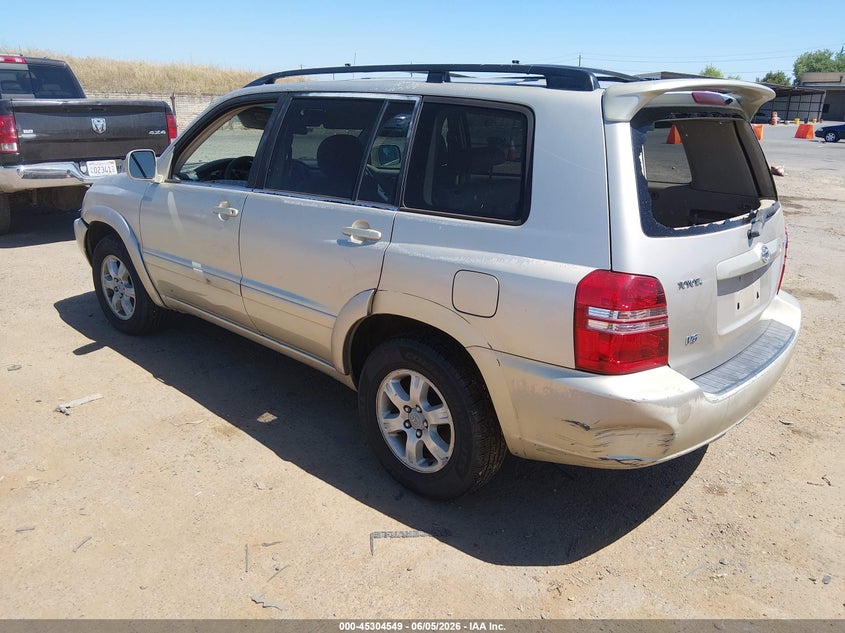 2002 Toyota Highlander VIN JTEGF21A920031536 IAAI salvage auction — NORMAL WEAR, App For Dup Clear (California), sold $350 on 2026-07-08 (photo 3)