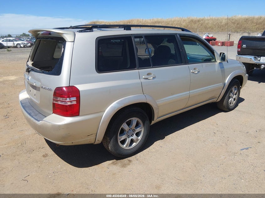 2002 Toyota Highlander VIN JTEGF21A920031536 IAAI salvage auction — NORMAL WEAR, App For Dup Clear (California), sold $350 on 2026-07-08 (photo 4)