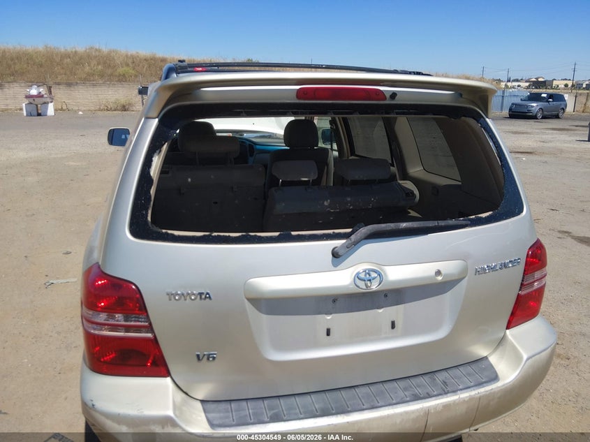 2002 Toyota Highlander VIN JTEGF21A920031536 IAAI salvage auction — NORMAL WEAR, App For Dup Clear (California), sold $350 on 2026-07-08 (photo 6)