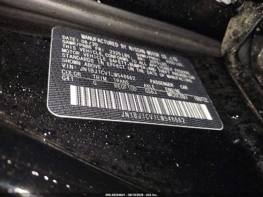 2020 Nissan Rogue VIN JN1BJ1CV1LW548662 IAAI salvage auction — SIDE, Salvage Title, sold $2,700 on 2026-07-19 (photo 9)