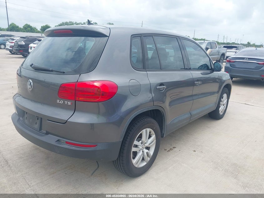 2014 Volkswagen Tiguan VIN WVGAV3AX2EW619444 IAAI salvage auction — HAIL, Salvage Title, sold $825 on 2026-07-10 (photo 4)
