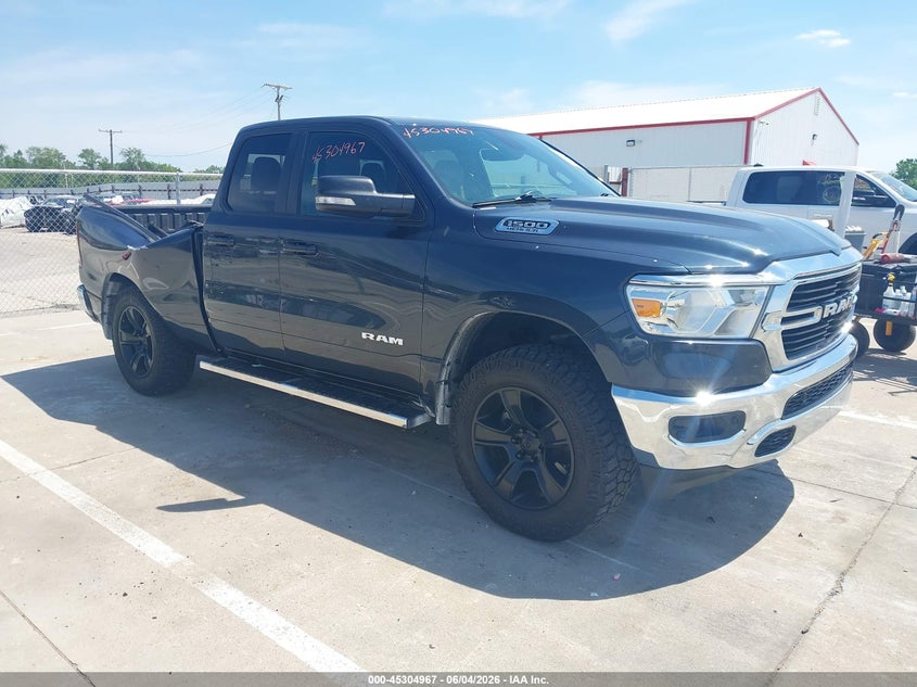 2021 Ram 1500 VIN 1C6SRFBT4MN559608 IAAI salvage auction — RIGHT REAR, Salvage (Indiana), sold $10,800 on 2026-08-04 (photo 1)