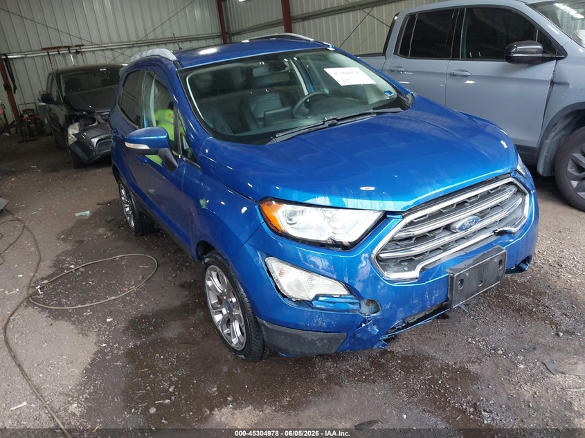 2018 Ford Ecosport VIN MAJ6P1WC4JC182398 IAAI salvage auction — FRONT END, Salvage Title, sold $1,100 on 2026-07-23 (photo 1)