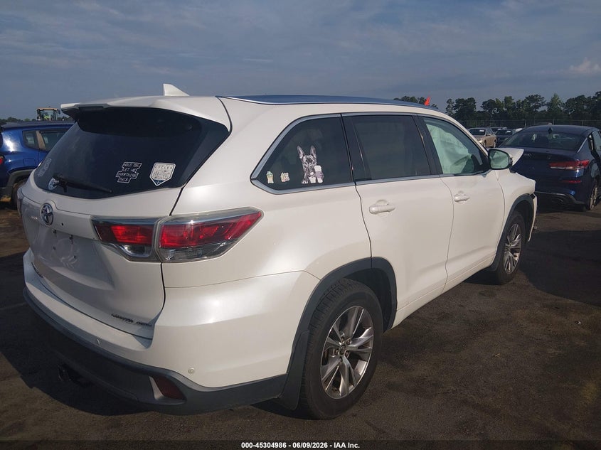 2016 Toyota Highlander VIN 5TDDKRFH3GS349223 IAAI salvage auction — FRONT END, Salvage Title, sold $25 on 2026-07-29 (photo 4)