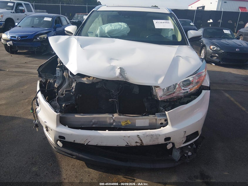 2016 Toyota Highlander VIN 5TDDKRFH3GS349223 IAAI salvage auction — FRONT END, Salvage Title, sold $25 on 2026-07-29 (photo 6)