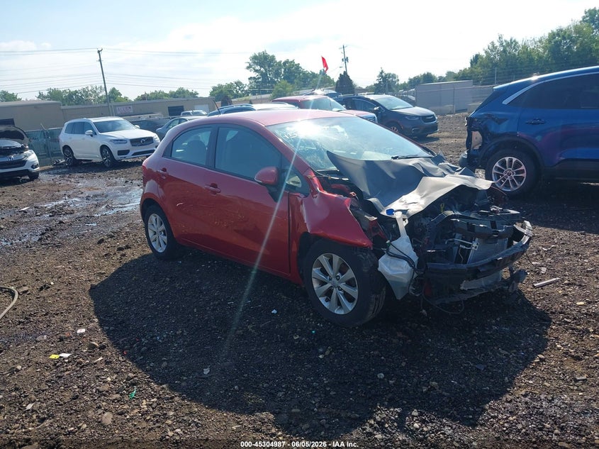 2014 Kia Rio VIN KNADN5A32E6334511 IAAI salvage auction — FRONT END, Salvage Title, sold $350 on 2026-07-08 (photo 1)