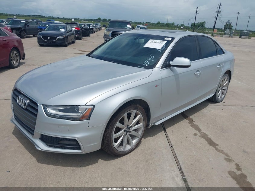 2014 Audi A4 VIN WAUAFAFL3EN029557 IAAI salvage auction — UNKNOWN, Original (Texas), sold $925 on 2026-07-10 (photo 2)